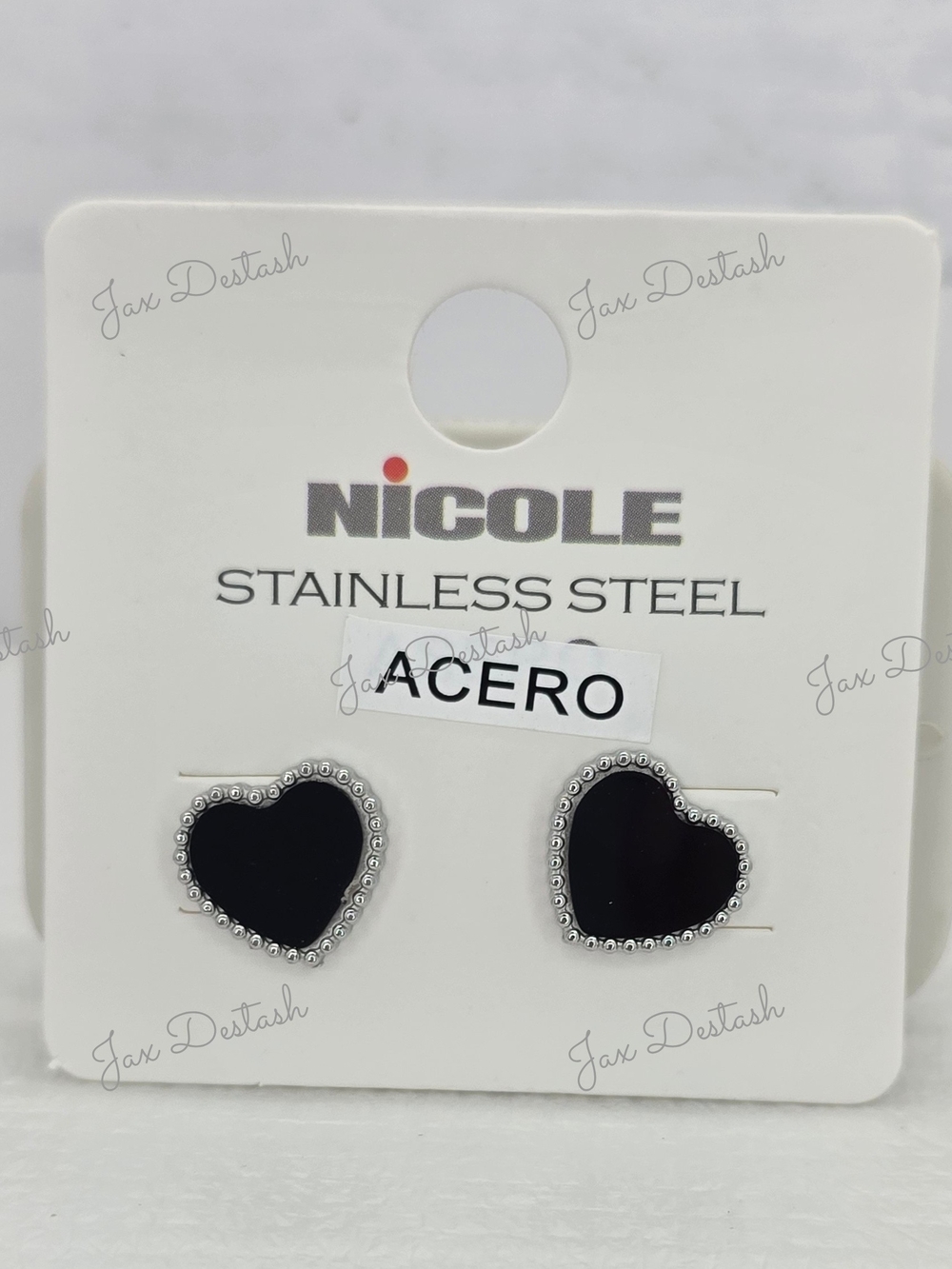 Nicole Black Heart Stud Earrings ER3006